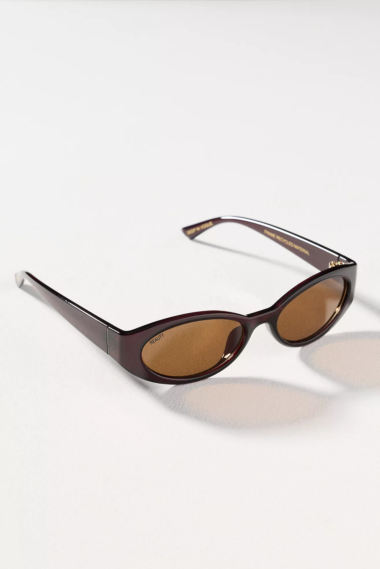 Reality Eyewear Slim Wrapped Oval Sunglasses | Anthropologie (US)
