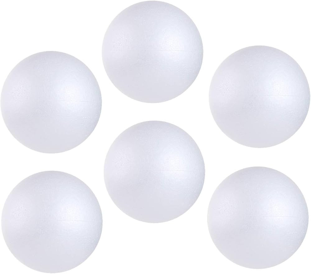 CCINEE 6PCS 6 Inch White Foam Balls Polystyrene Craft Balls Foam Balls for Art, Craft, Household,... | Amazon (US)