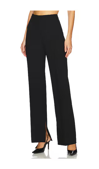 Irena Pintuck Straight Leg Pant in Black | Revolve Clothing (Global)
