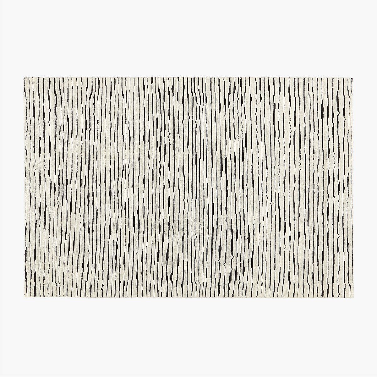 Levi Handknotted New Zealand Wool Black and White Area Rug | CB2 | CB2