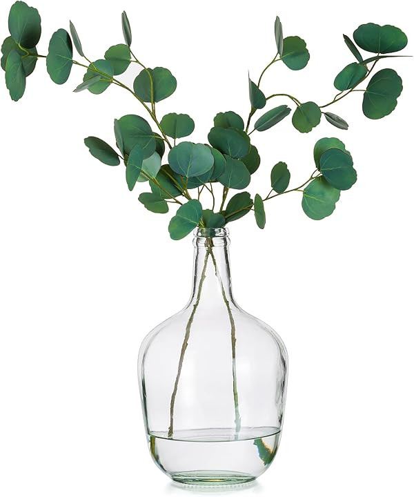 Large Glass Vase Glasseam, 10in Tall Clear Floor Vase Set, Big Farmhouse Pampas Grass Vases for Cent | Amazon (US)