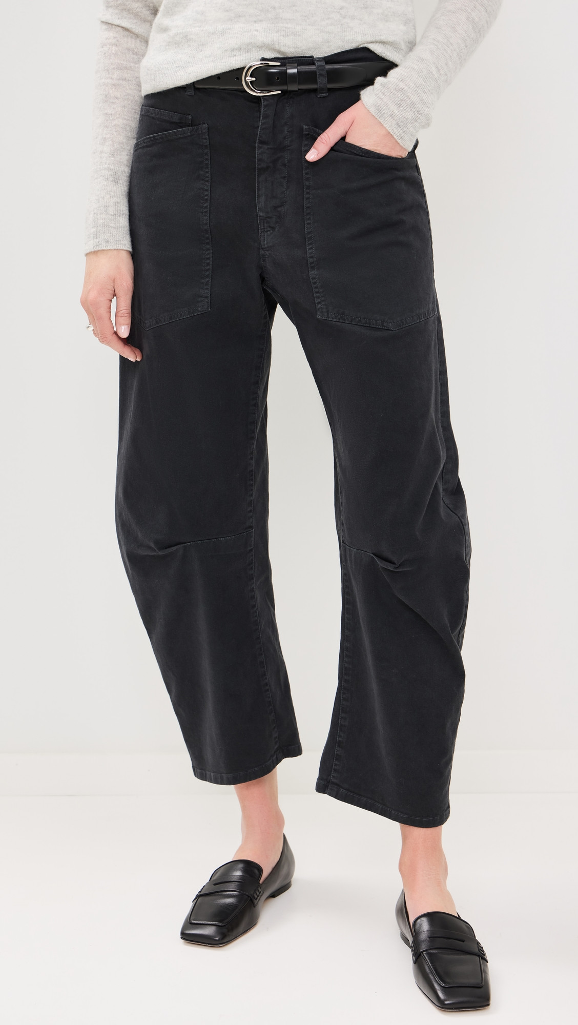 Nili Lotan Shon Twill Pants Carbon 2 | Shopbop