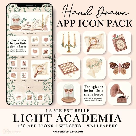 Light Academia Aesthetic IOS 14 Icons Pack Beige Academia Ios - Etsy | Etsy (US)