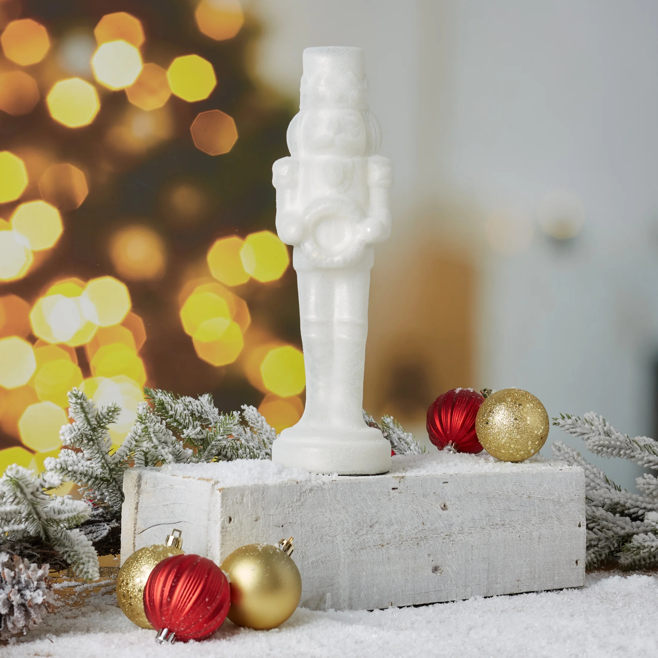 Holiday Time Christmas Beaded White Glass Nutcracker Tabletop Decoration, 12.5-Inch - Walmart.com | Walmart (US)