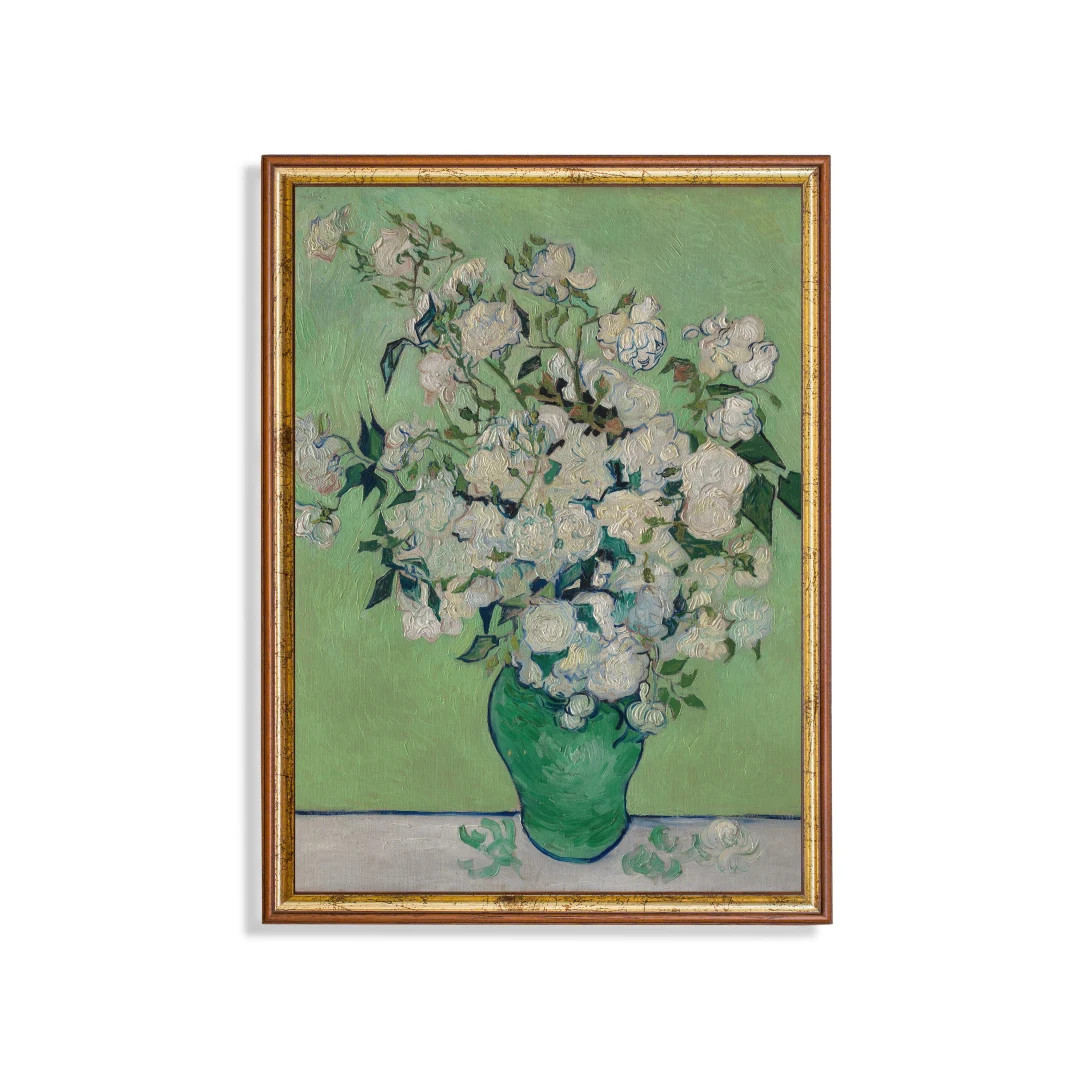 Vintage Still Life With Roses Antique Floral Painting Moody Rustic Flower Art Printable Wall Art ... | Etsy (US)