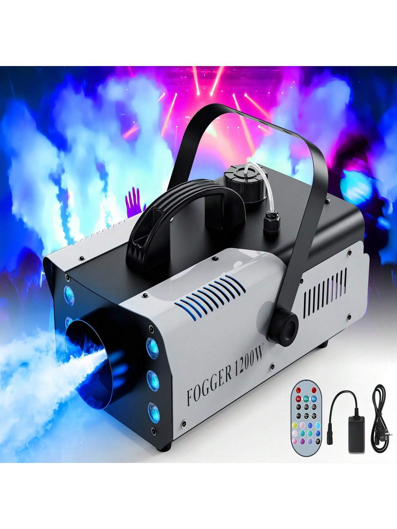 TrendsFog Machine, 1200W And 6000CFM Smoke Machine With Wireless Remote Control And 6 Colorful LE... | SHEIN