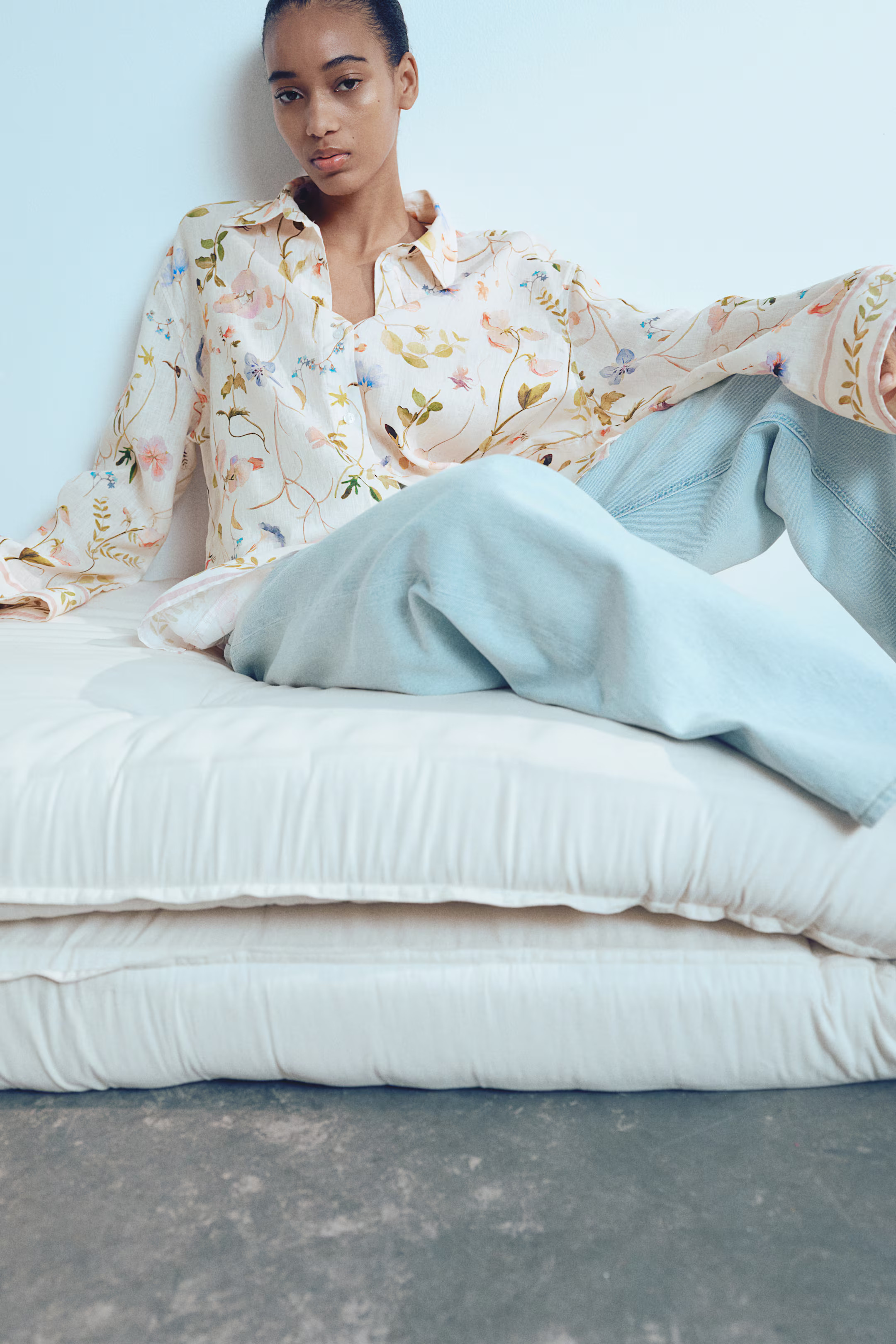 Patterned linen shirt | H&M (UK, MY, IN, SG, PH, TW, HK)