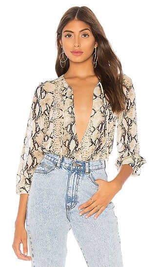 by the way. Alexa Front Tie Bodysuit in Snake Print | Revolve Clothing (Global)
