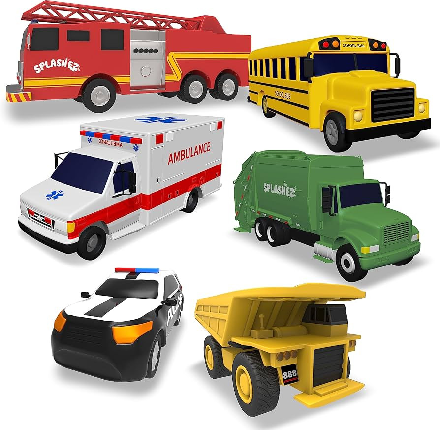 6 Car Combo Bath Toys for Babies and Toddlers, Mold Free Bath Toys, Non Squirting Bath Toys no Mo... | Amazon (US)