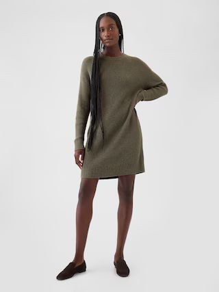 CashSoft Shaker-Stitch Mini Sweater Dress | Gap (CA)