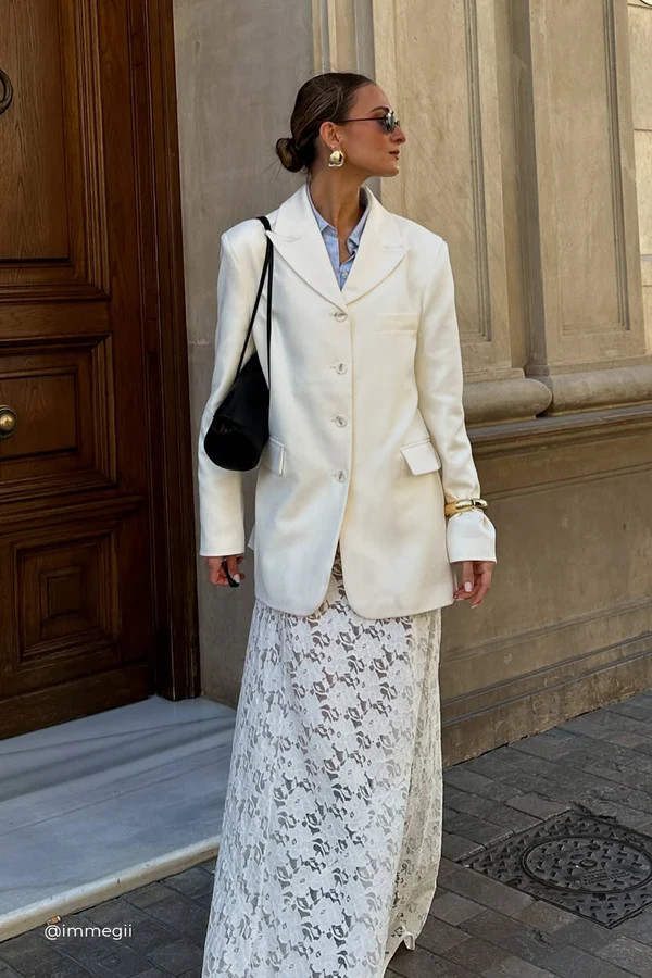 LIV CREAM BOYFRIEND BLAZER | DISSH