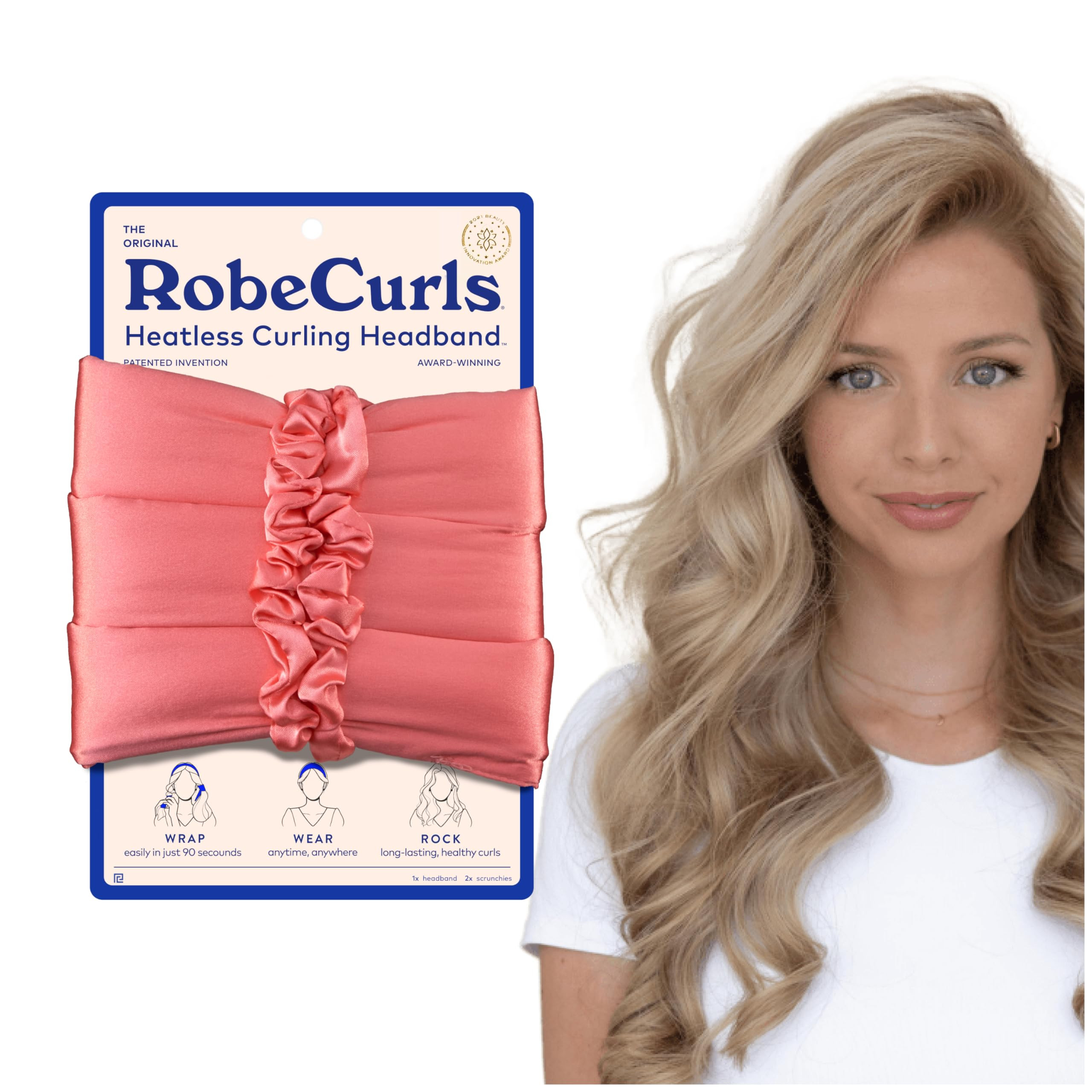 RobeCurls Heatless Curler Set - Satin Curling Headband for Natural, No-Heat Overnight Curls - Sle... | Amazon (US)
