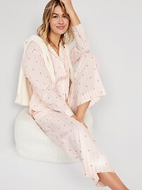 Oversized Printed Poplin Pajama Set for Women | Old Navy (CA)