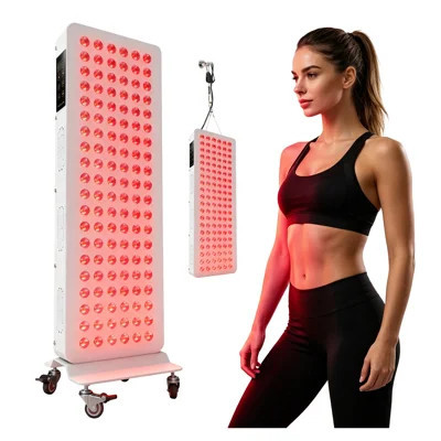 Red Light Therapy Panel with Stand, 120 LED Device Featuring 5 Wavelengths (630-850nm), Touch Control Timer and Adjustable Intensity for Home Use | Wayfair North America