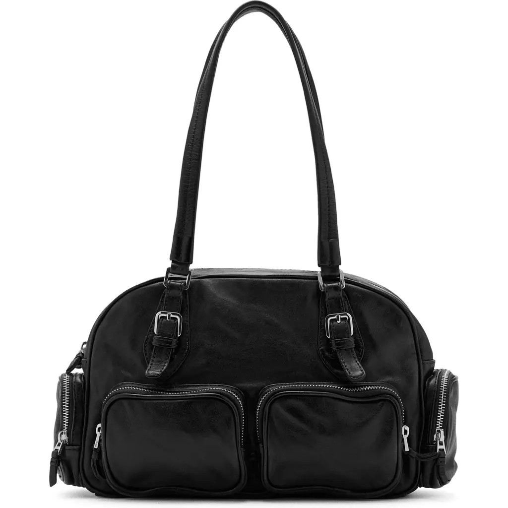 MANGO Leather Bowling Bag in Black at Nordstrom | Nordstrom