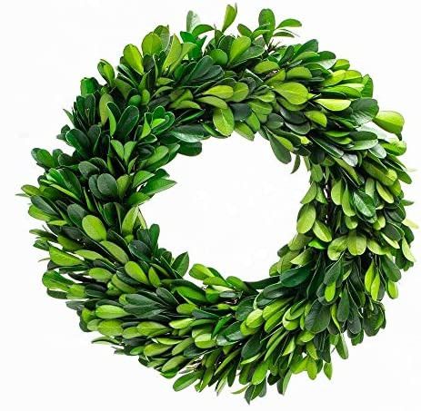 Boxwood Wreath 10 inch Preserved Nature Boxwood Wreath Home Decor Stay Fresh for Years Rustic Far... | Amazon (US)