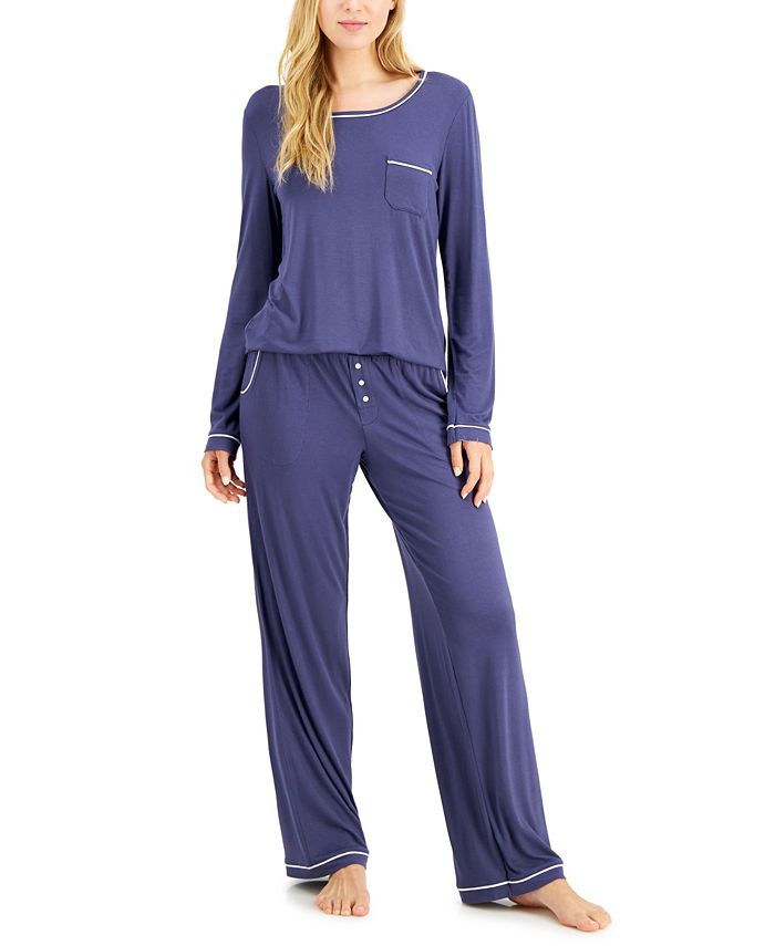 Alfani Knit Pajama Set, Created for Macy's & Reviews - All Pajamas, Robes & Loungewear - Women - ... | Macys (US)