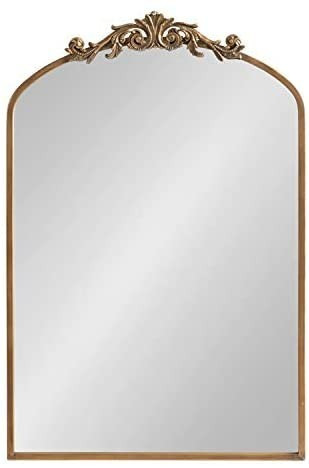 Kate and Laurel Arendahl Traditional Arch Mirror, 24 x 36, Antique Gold, Baroque Inspired Wall Decor | Amazon (US)