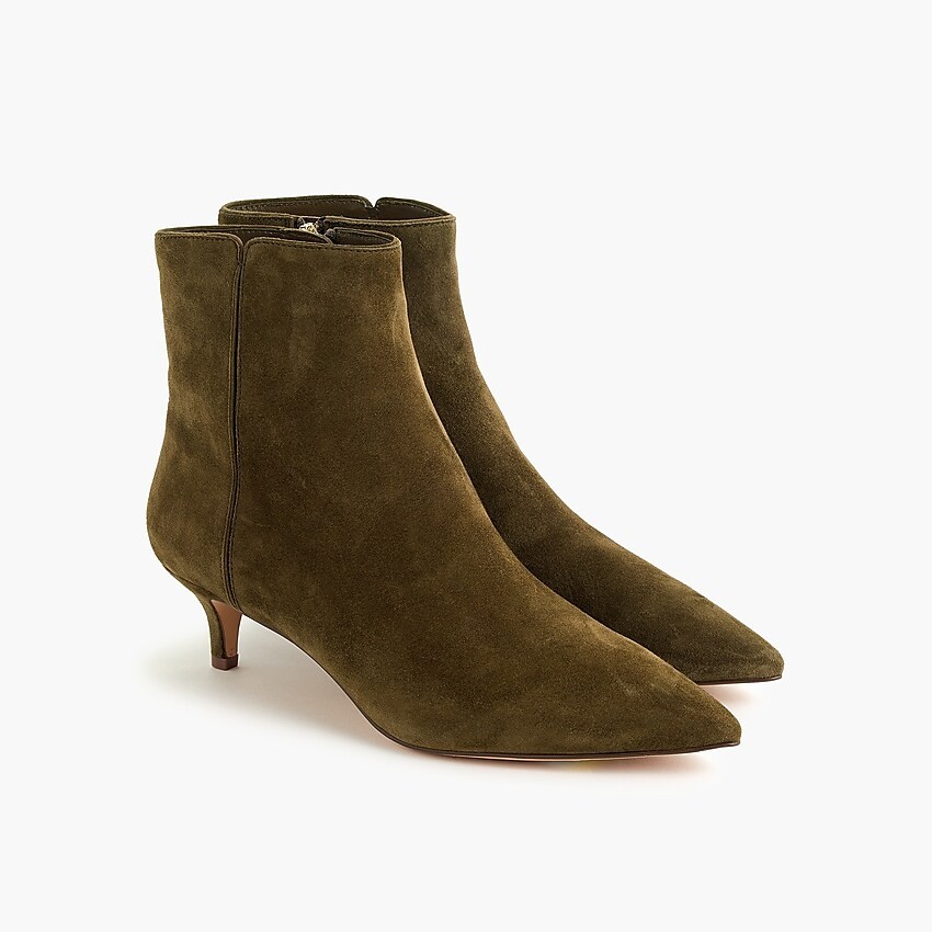 Fiona kitten heel boots in suede | J. Crew US