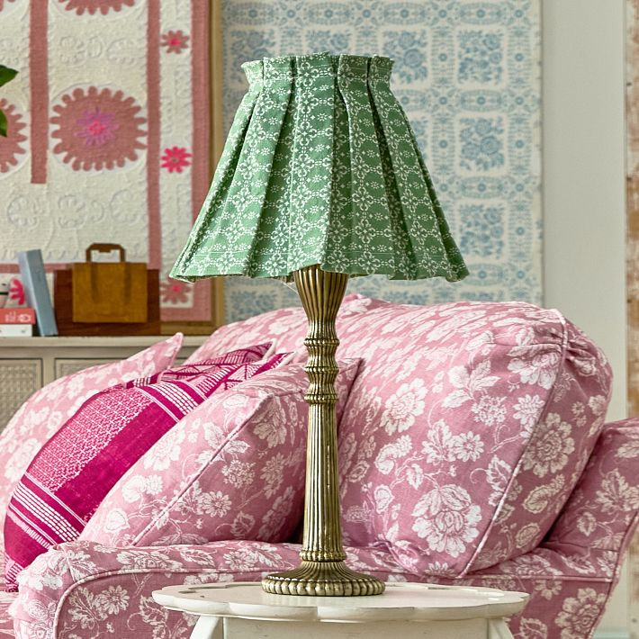 Printed Pleated Lamp Shade & Slipcover | GreenRow