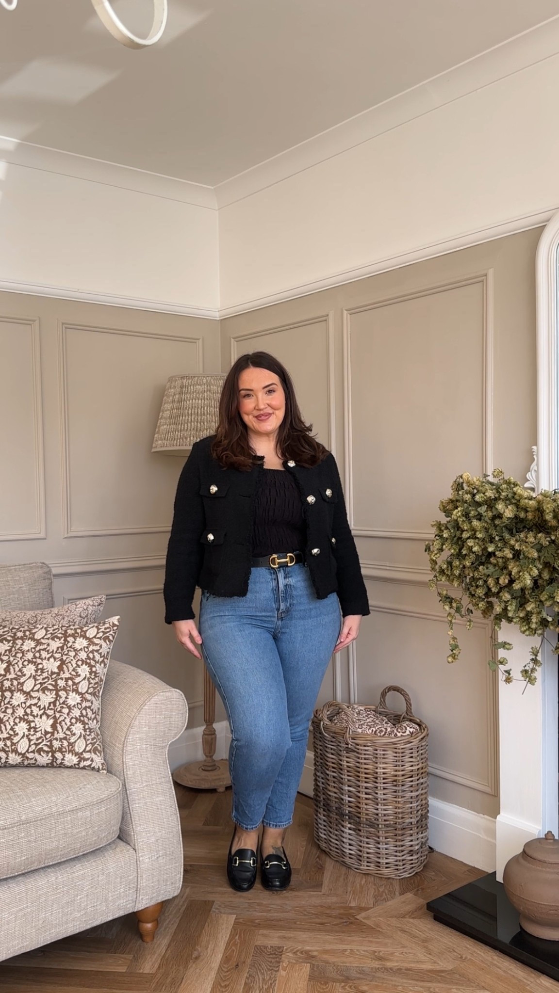 Early spring outfits, boucle jackets, mom jeans, pretty blouse, warmer weather, 

#LTKspring #LTKcurves #LTKuk