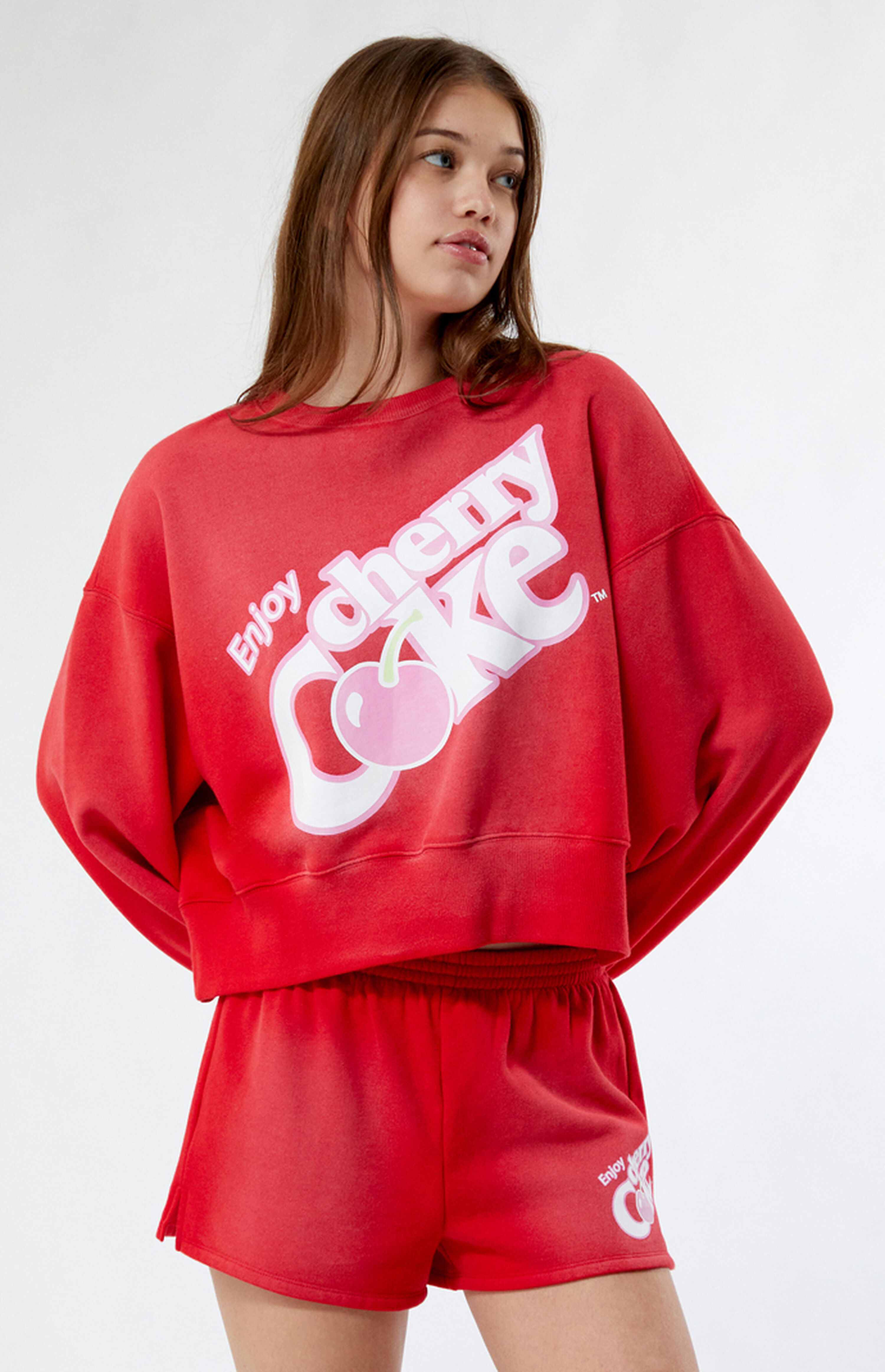 Coca Cola By PacSun Cherry Coke Boxy Crew Neck Sweatshirt | PacSun