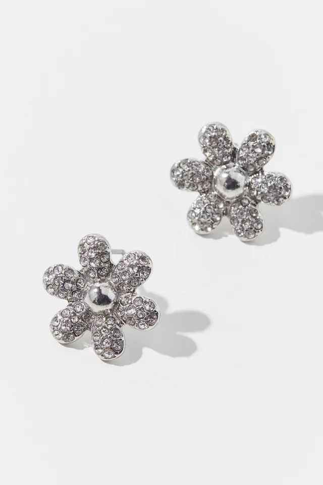 Brenna Rhinestone Flower Post Earring | Urban Outfitters (US and RoW)