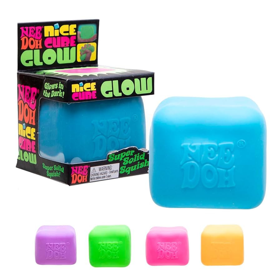 Schylling NeeDoh Nice Cube Glow - Sensory Toy with a Super Solid Squish - Glows in The Dark and A... | Amazon (US)