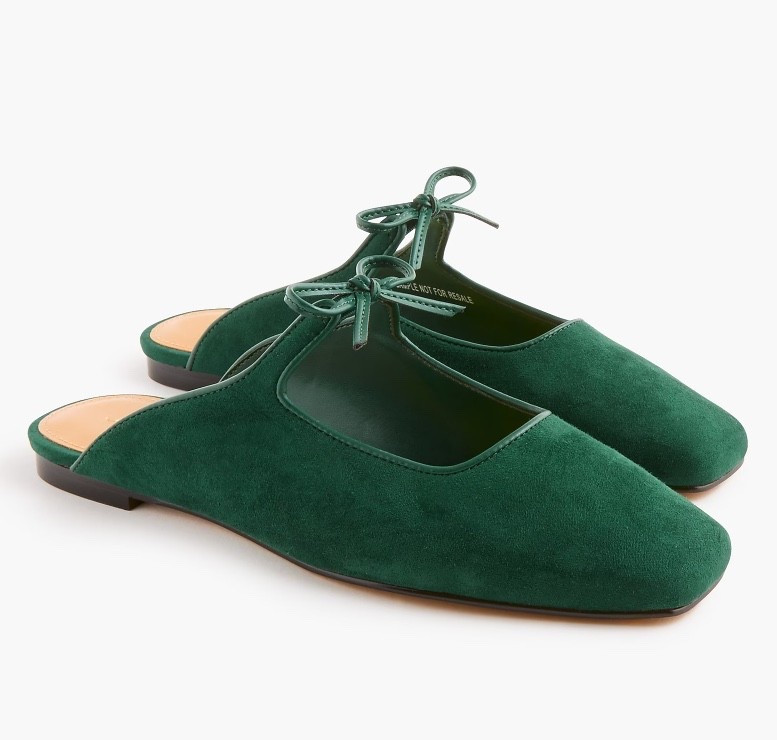 Green suede bow detail mules

#LTKSeasonal