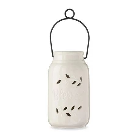 Way To Celebrate Harvest Tabletop Decoration White Ceramic Lantern 9 H | Walmart (US)