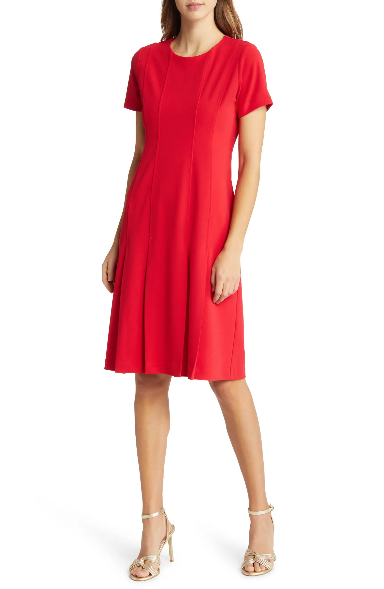 Fit & Flare Stretch Crepe Dress | Nordstrom