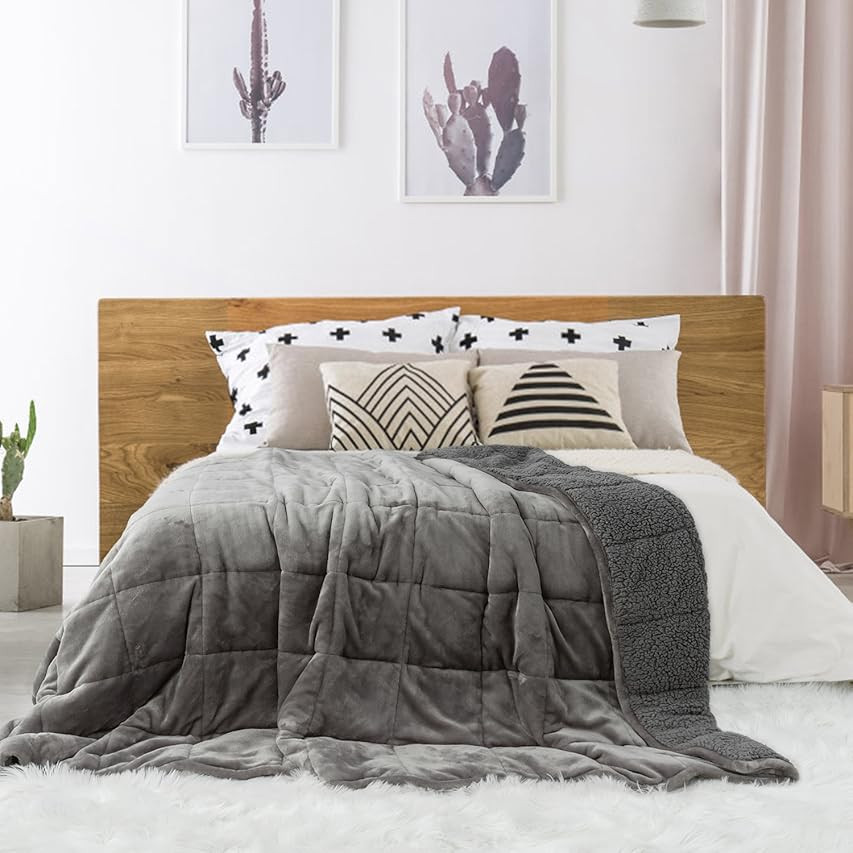 King Size Weighted Blanket 35lb(88''x104'', Double-Sided), Warm Short Plush and Cool Tencel Fabri... | Amazon (US)