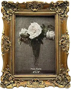 CISOO 4x6 Vintage Picture Frame, Antique Ornate Bronze Gold Photo Frame, for Table Top and Wall D... | Amazon (US)