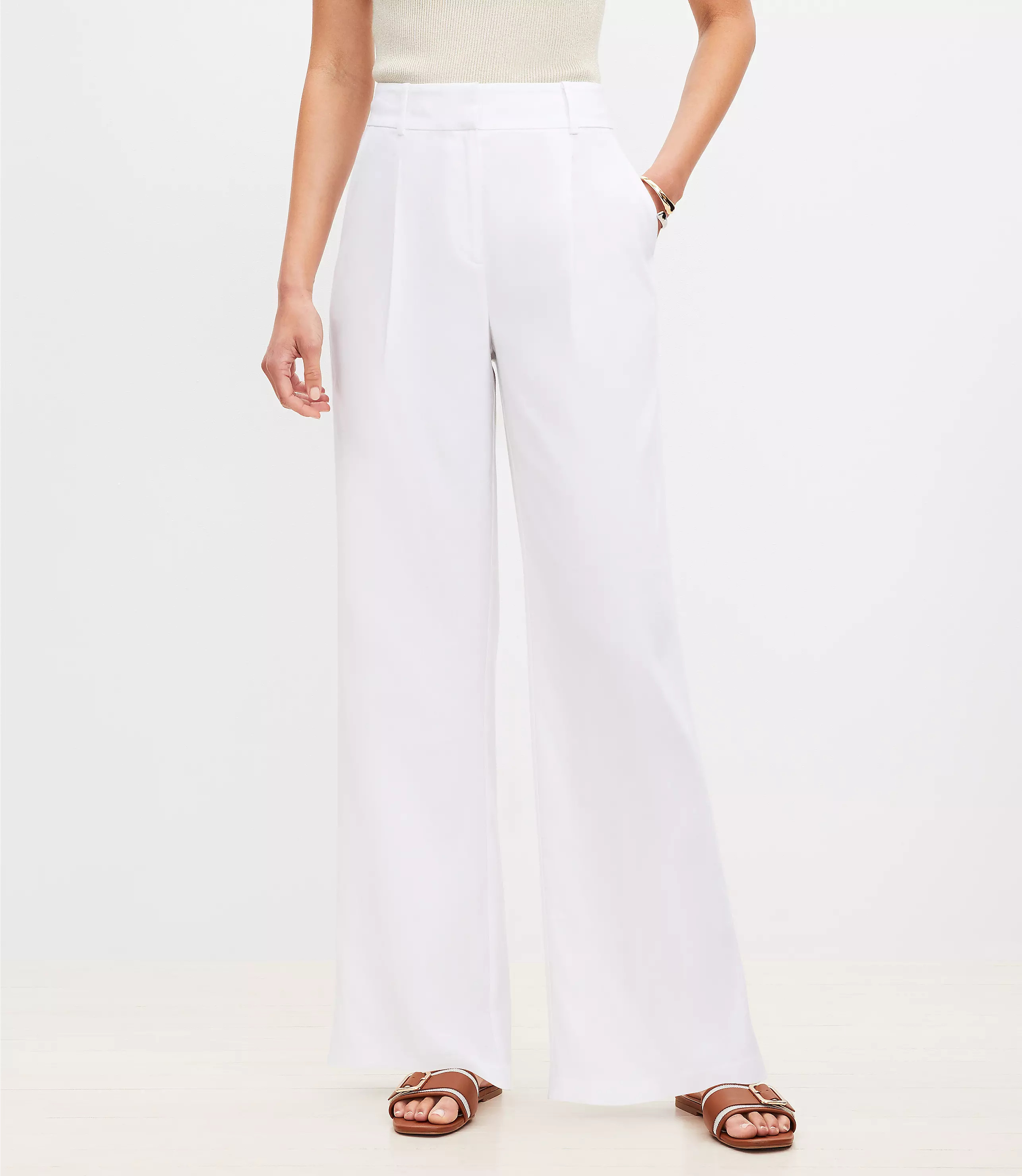 Peyton Trouser Pants in Linen Blend | LOFT