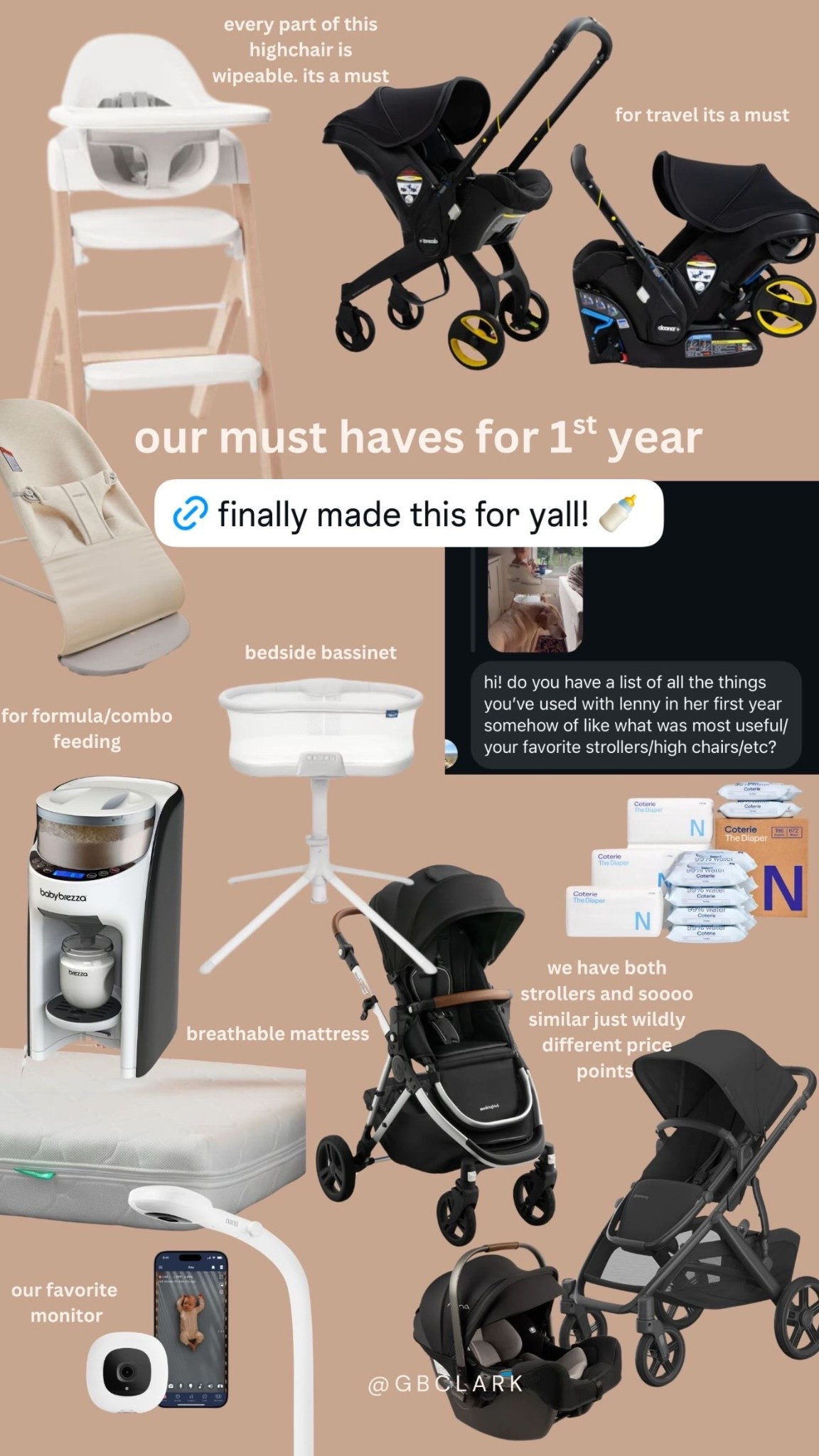Must haves for 1st year! 
code GRETCHEN for Coterie
#baby #home

@hello_mockingbird @newtonliving @get_nanit @babybjornus @coterie @babybrezza

#LTKmomlife