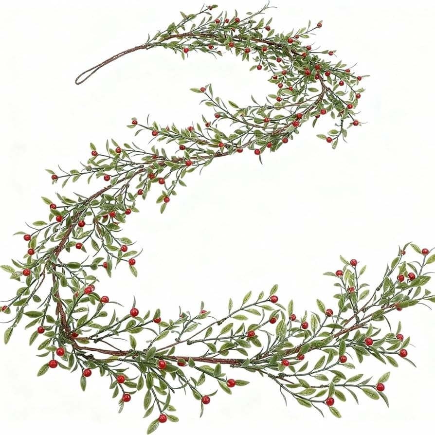6 Feet Artificial Cranberry Christmas Garland Flexible Artificial Cranberry Garland for Indoor Ou... | Amazon (US)