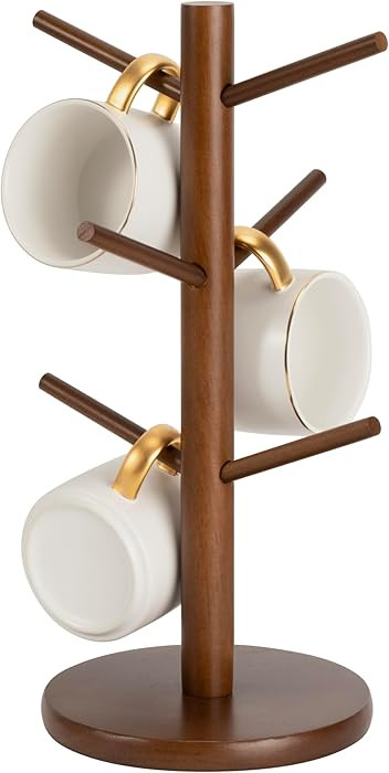 MyLifeUNIT Mug Holder Tree, Coffee Cup Holder with 6 Hooks (Brown) | Amazon (US)