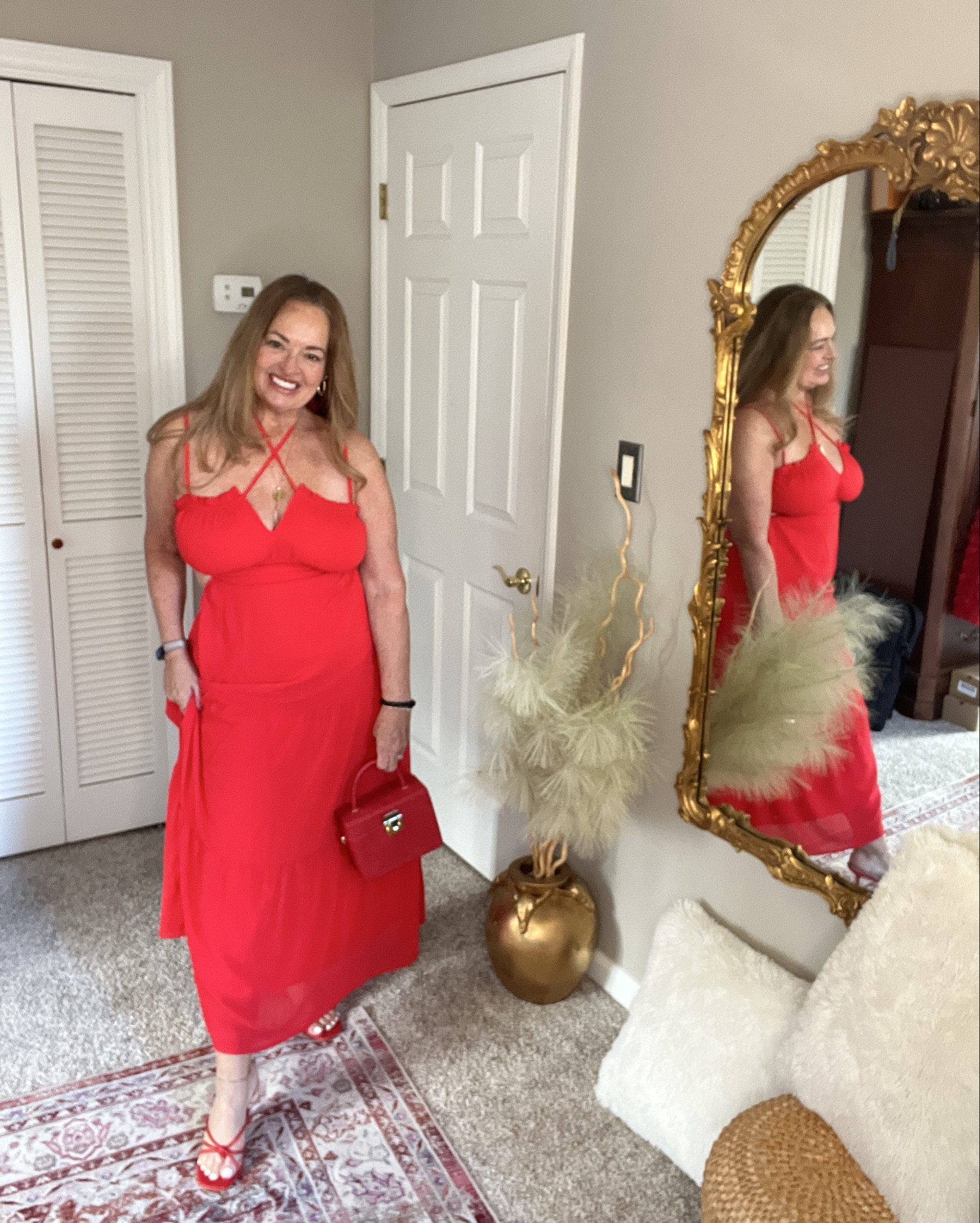 Red strappy chiffon red Maxi dress.

#LTKFestival #LTKdayinmylife #LTKTravel