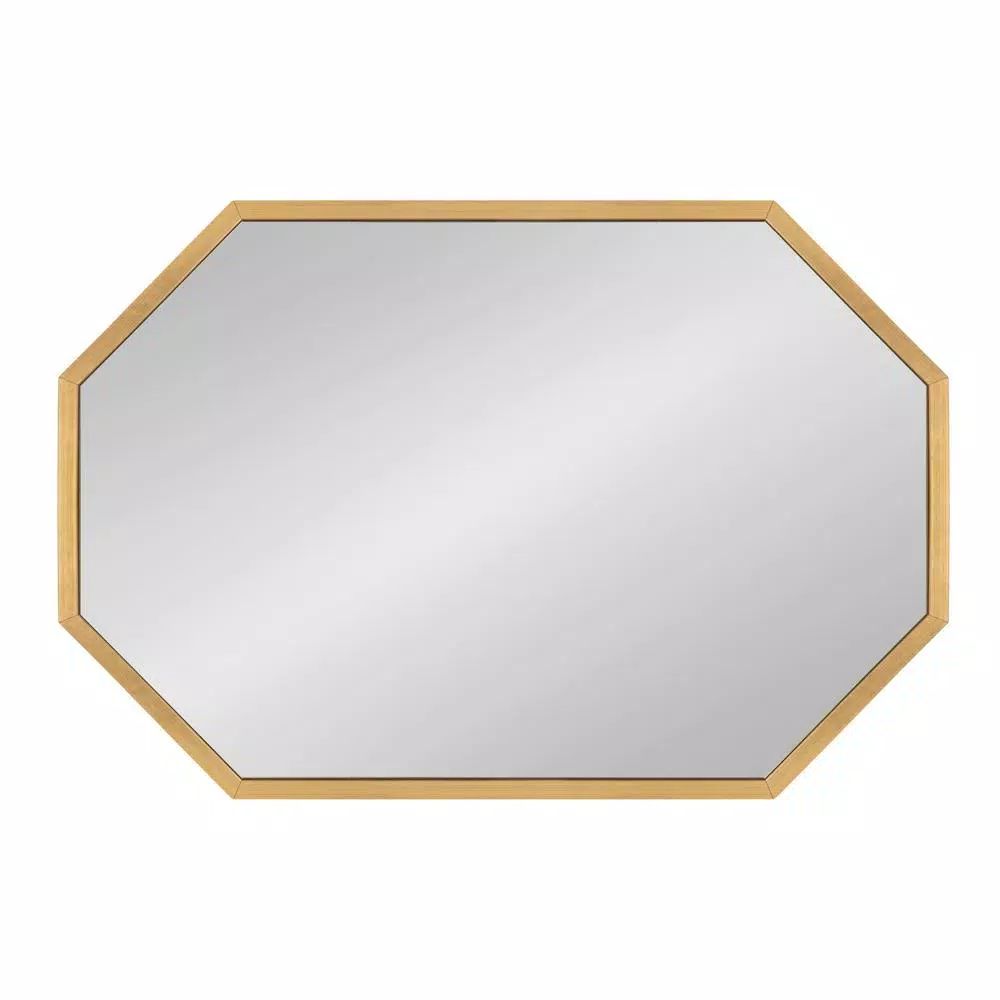 Kate and Laurel Laverty 36 in. x 24 in. Classic Octagon Framed Gold Wall Accent Mirror-218780 - T... | The Home Depot