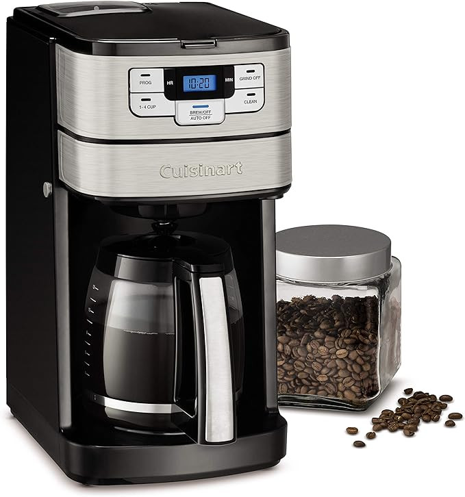 Cuisinart Automatic Grind and Brew 12-Cup Coffeemaker with 1-4 Cup Setting and Auto-Shutoff, Blac... | Amazon (US)