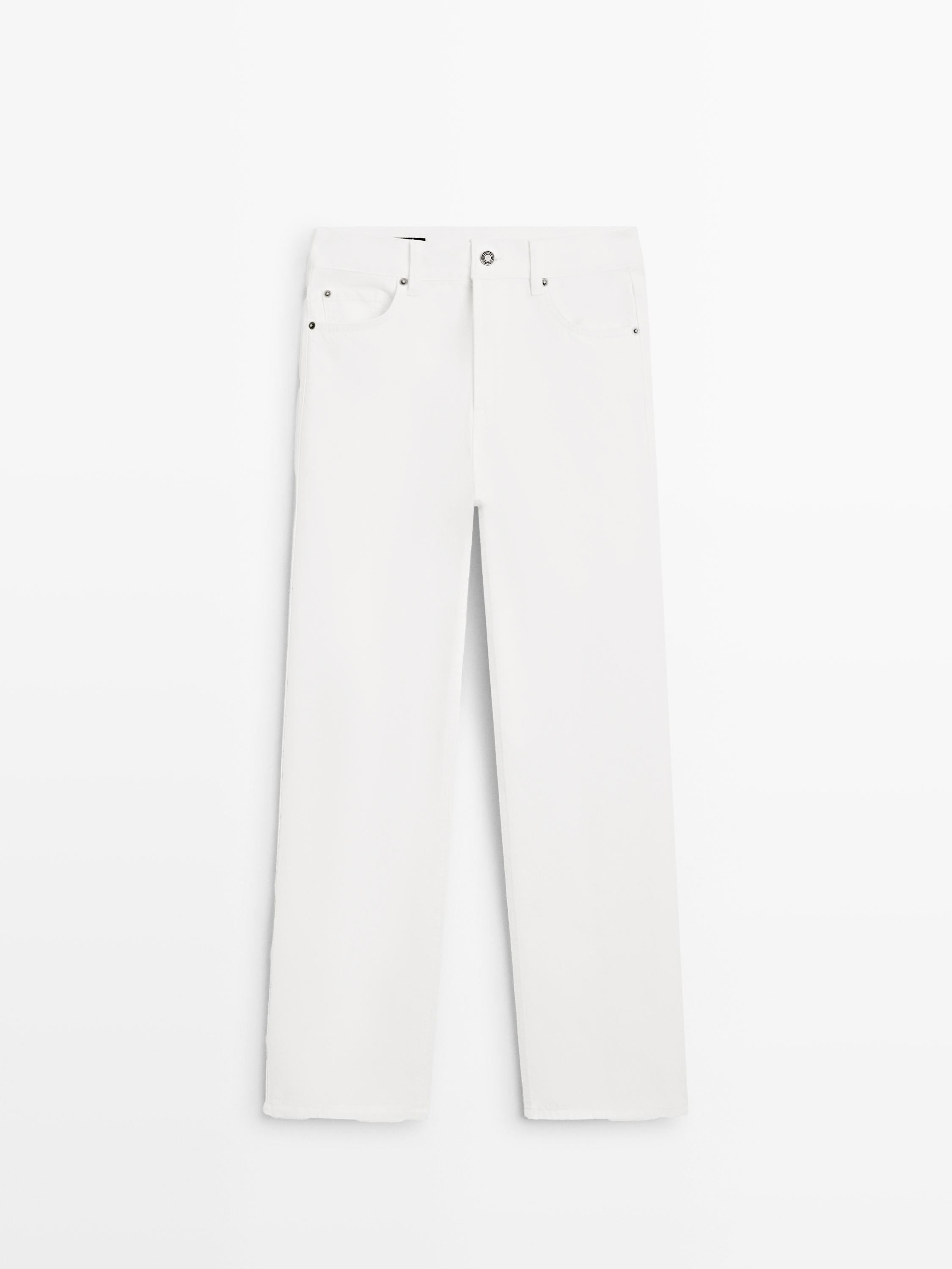 Straight-leg high-waist jeans | Massimo Dutti UK