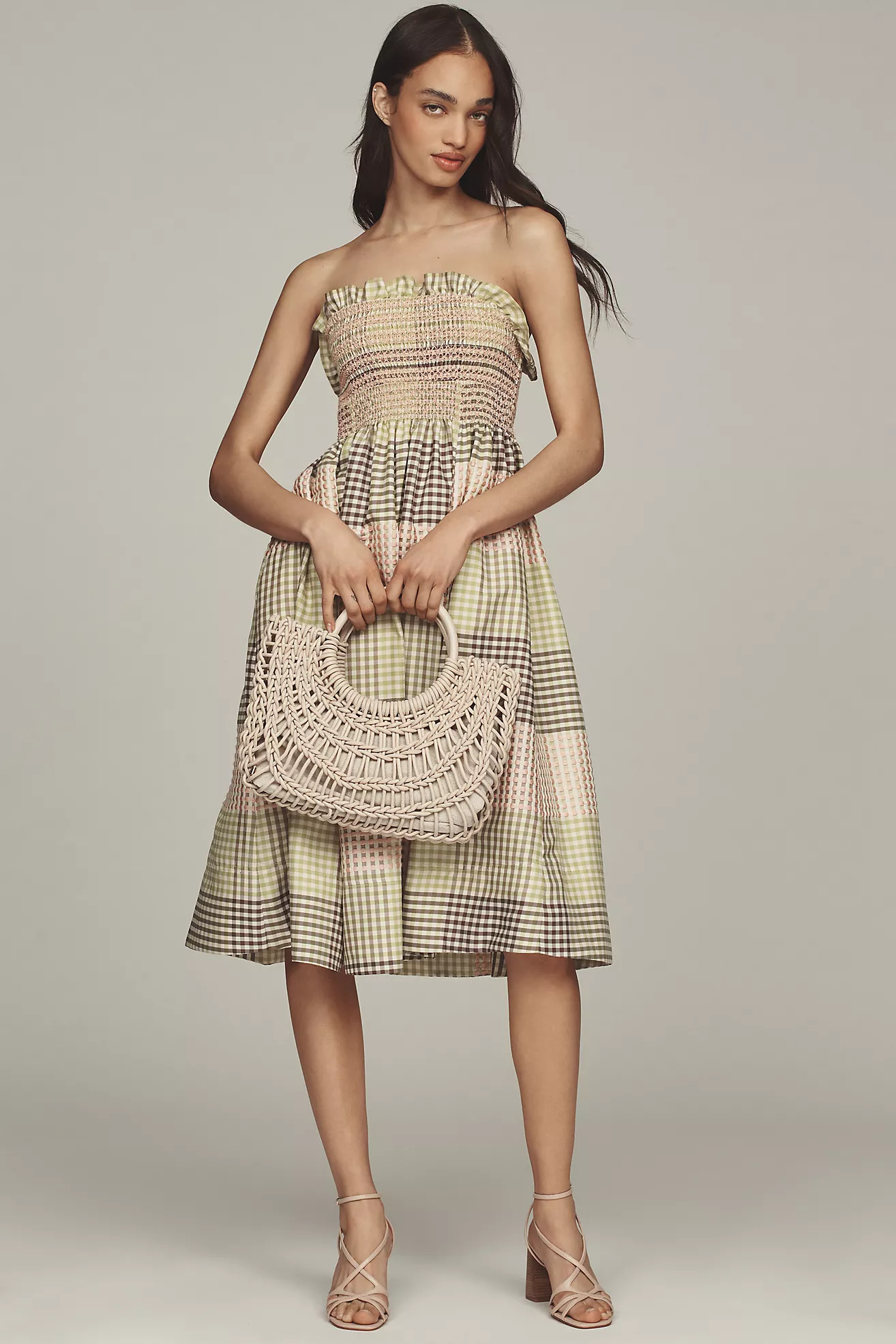Maeve Strapless A-Line Midi Dress | Anthropologie (US)