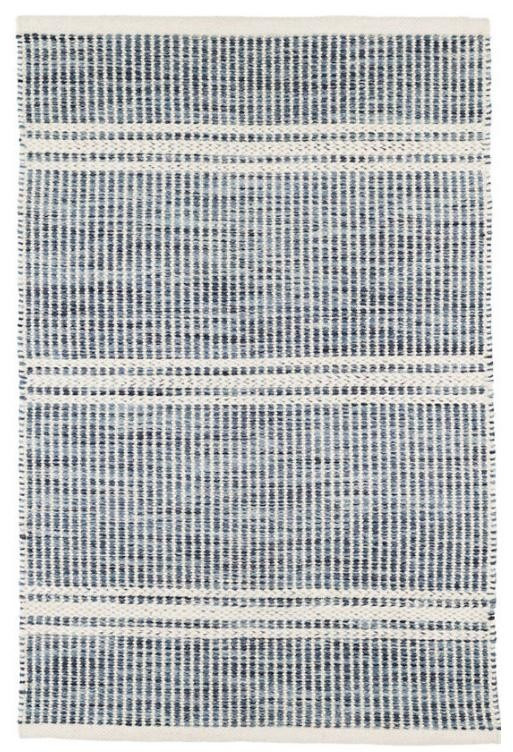 Dash and Albert Malta Blue Woven Wool Rug | Lavender Fields