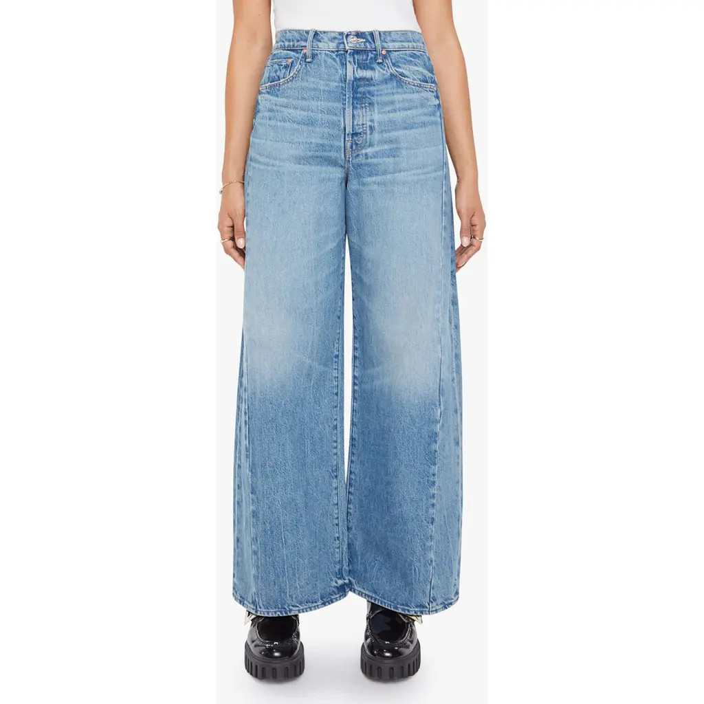 MOTHER Pipe Dream Button Sneak High Waist Wide Leg Jeans Folk Star) at Nordstrom Rack, Size 27P | Nordstrom Rack