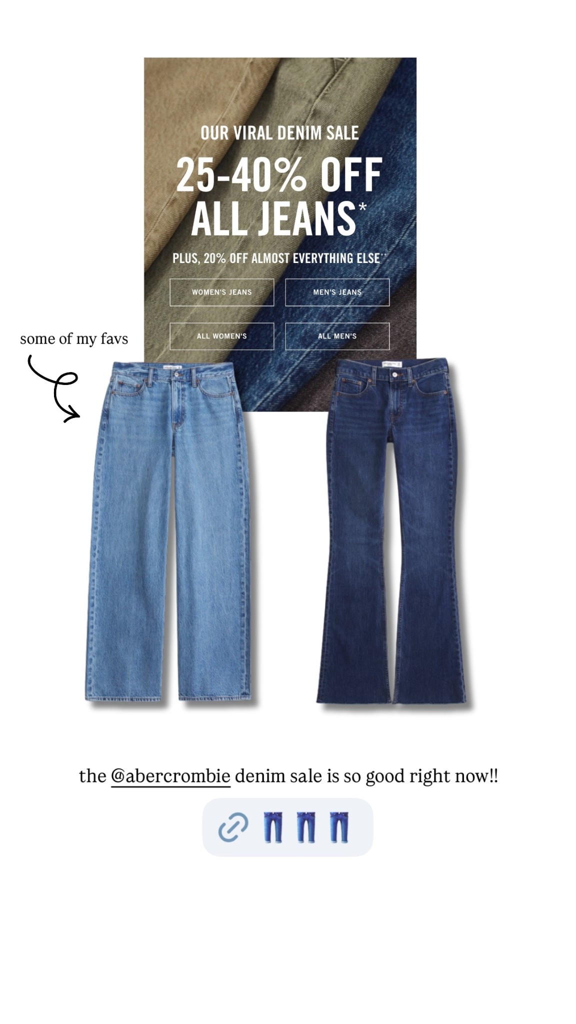 Abercrombie denim sale!! 💙