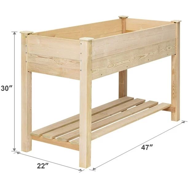 Raised Garden Bed, KINGSO Raised Garden Bed 4FT Elevated Wooden Planter Boxes Kit Outdoor with Le... | Walmart (US)
