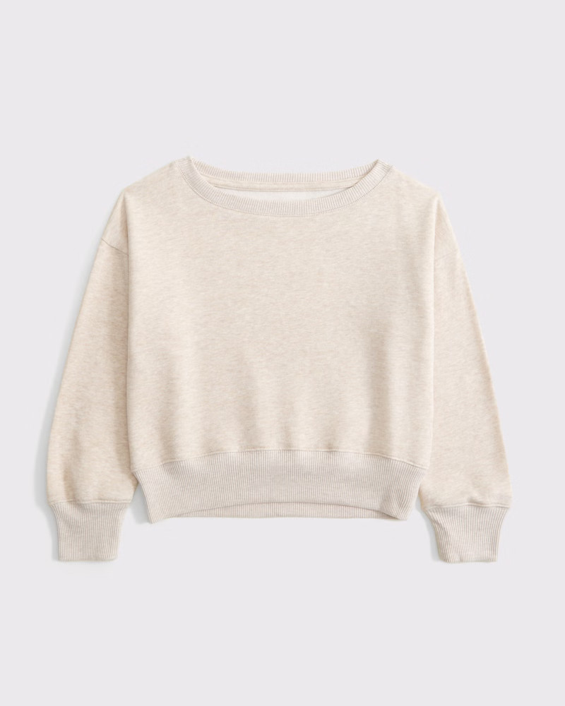 girls essential off-the-shoulder sweatshirt | girls | Abercrombie.com | Abercrombie & Fitch (US)