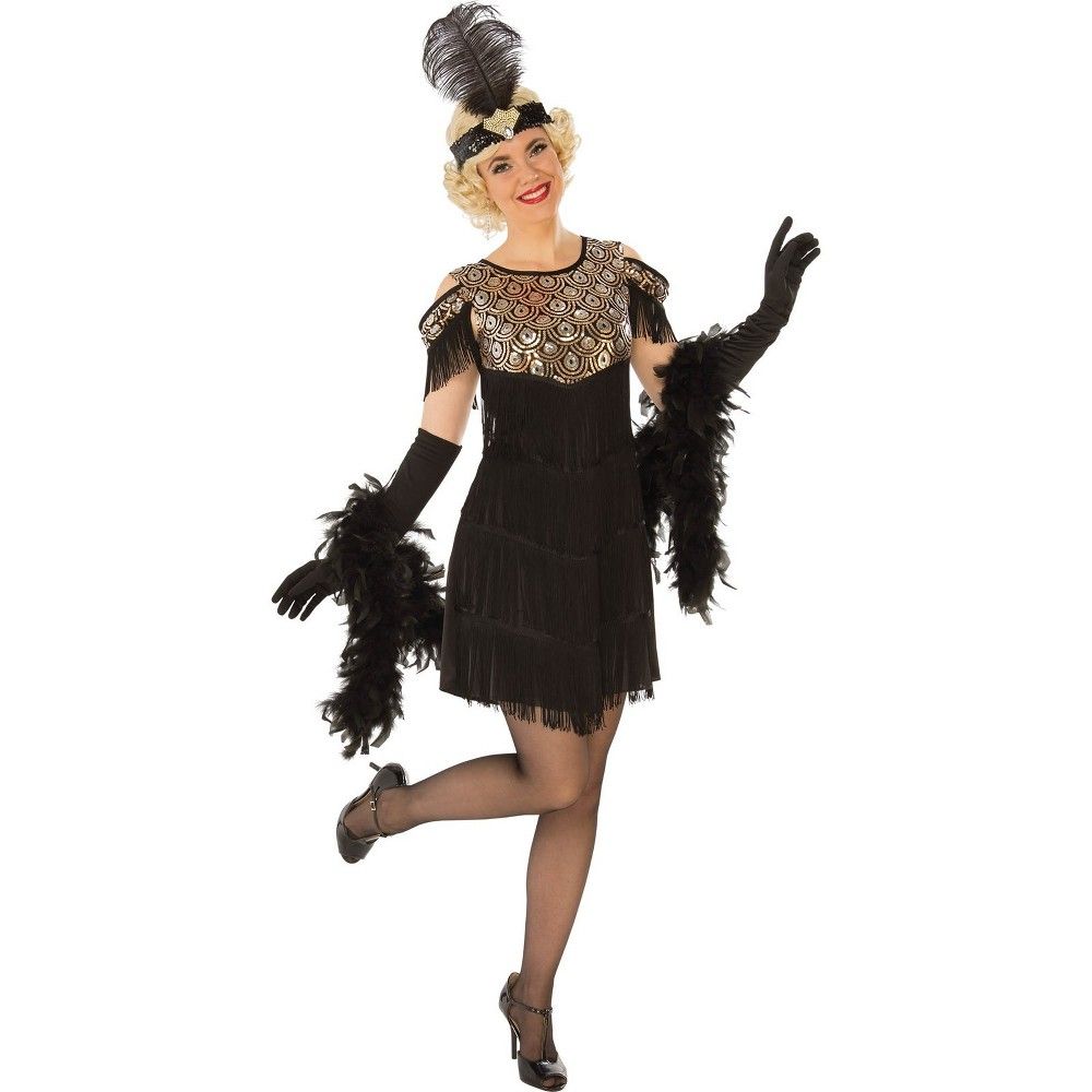 Halloween Women's Flapper Halloween Costume Gold S, Size: Small, MultiColored | Target