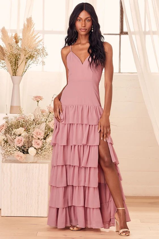 Too Good to Be True Vintage Rose Tiered Sleeveless Maxi Dress | Lulus (US)
