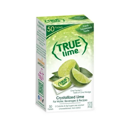 True Lime Crystallized Water Enhancer Powder, 0 Calorie Lime Flavor, 1.41 oz., 50 Count Packets | Walmart (US)